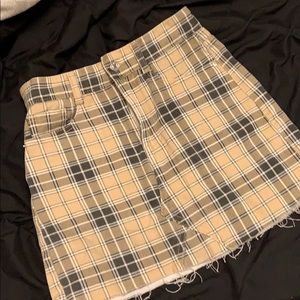 Plaid denim mini skirt NWOT